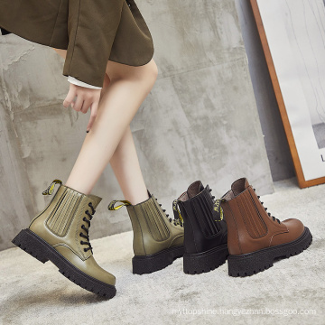 Spring Autumn Fashion Footwear Height Increasing Chunky Heel Ankle Boots Hard-wearing Botas Mujer Casual Shoes Women's Boots